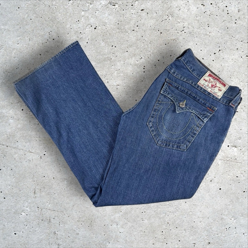 Vtg True Religion Billy Bootcut Jeans 38x33 Flap Pocket USA Y2K